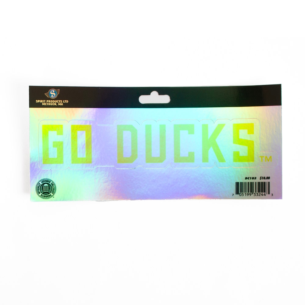 Go Ducks, Spirit Product, Green, Decal/Sticker, Home & Auto, Rainbow hologram, 953094